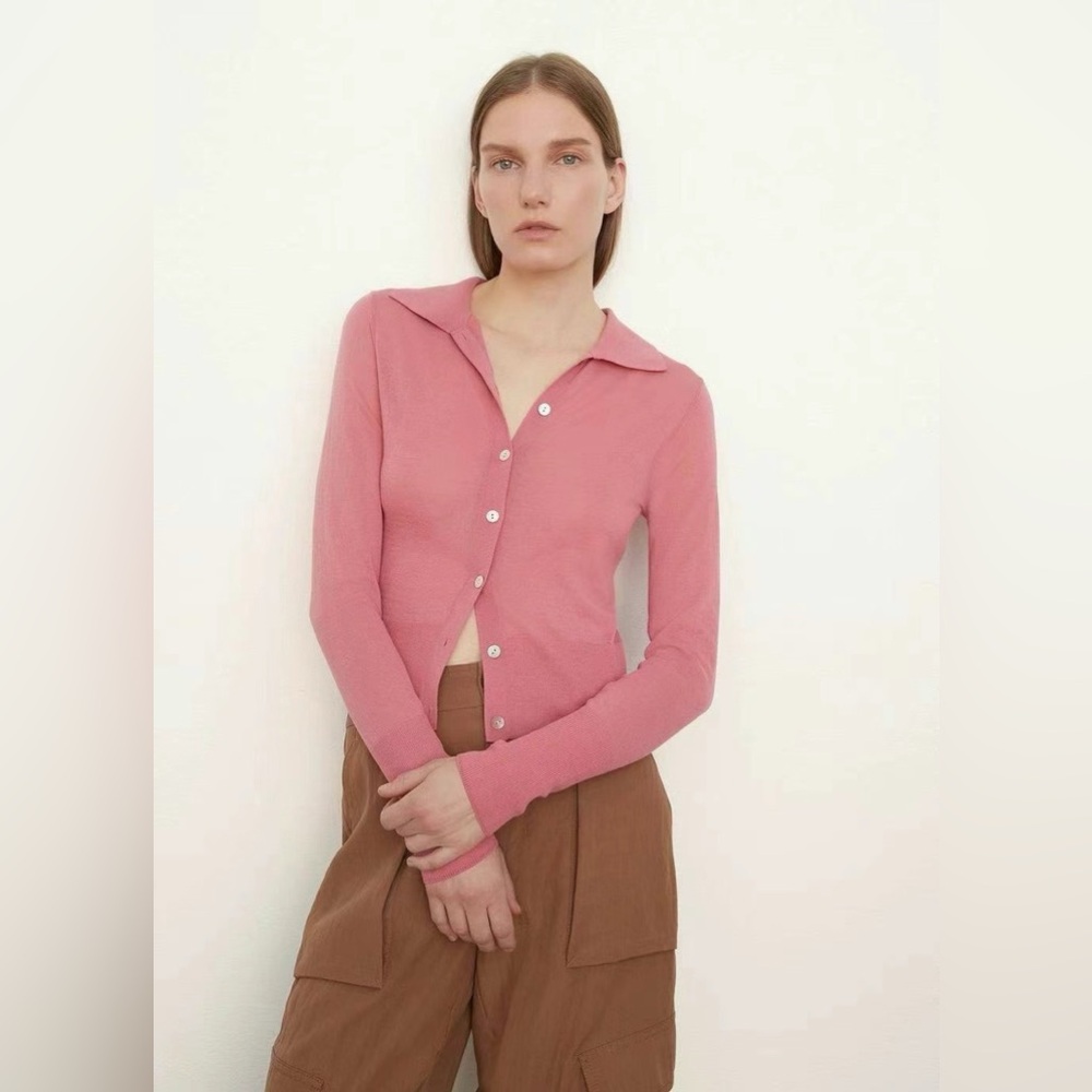 NWT Vince Collar Cardigan In Rosetta